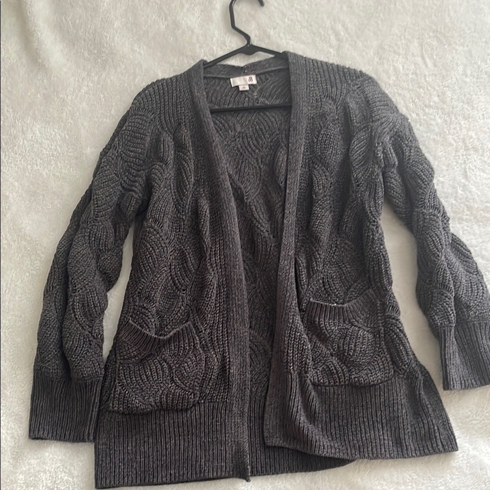 Gray Cable Knit Women's Sweater